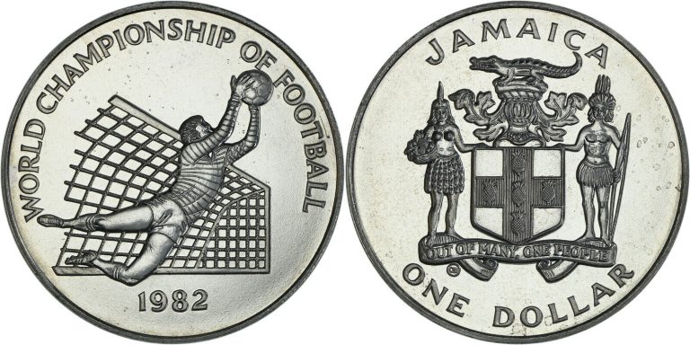 Read more about the article Jamaica: 1 Dollar copper-nickel 1982 (World Cup) – UNC