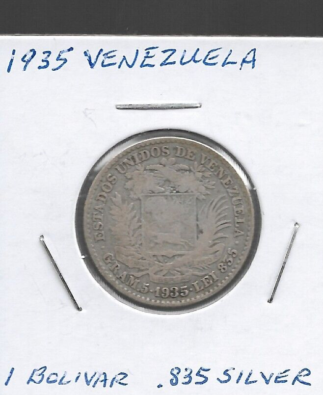 Read more about the article 1935 VENEZUELA Silver Coin 1 BOLIVAR – circulated – ABOUT THE SIZE OF A QUARTER