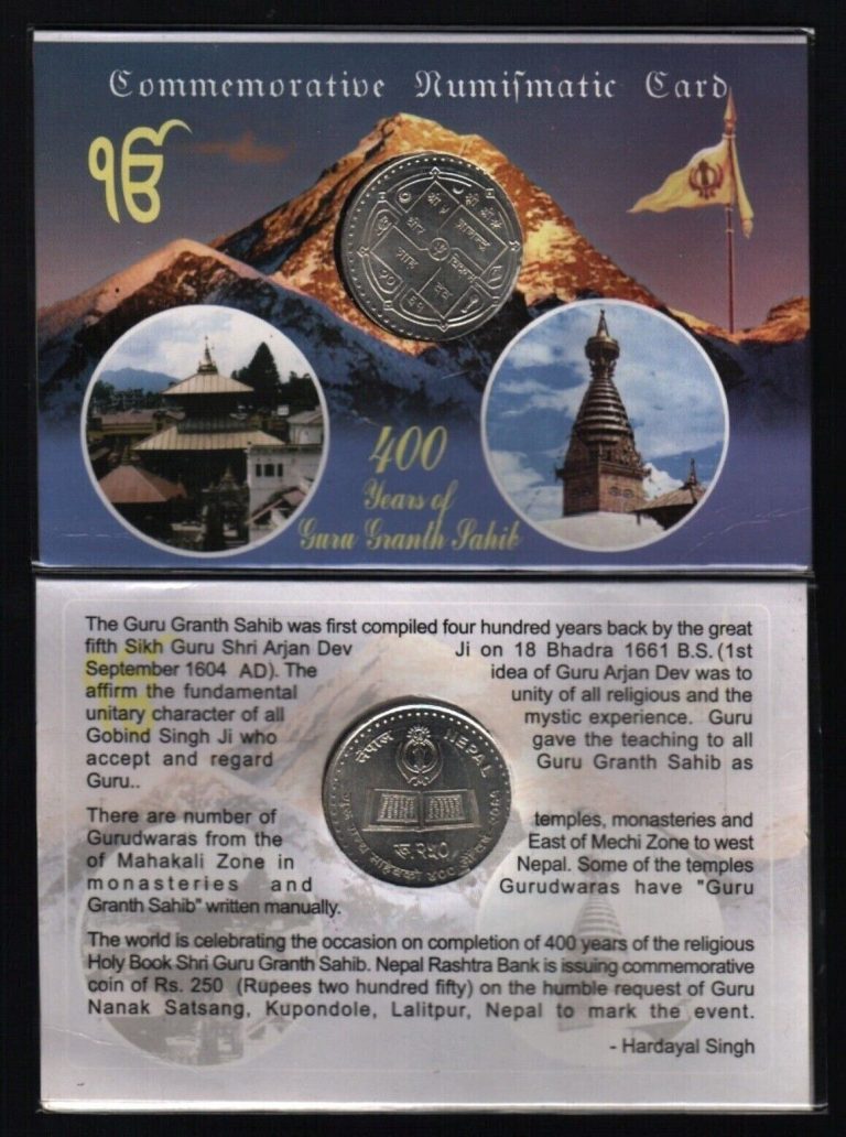 Read more about the article 2061 SIKH Silver Coin NEPAL 250 Rupees 400 Years GURU GRANTH SAHIB Commemorative