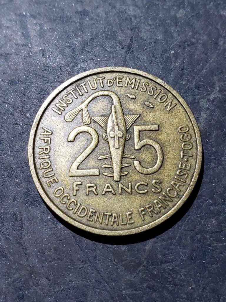 Read more about the article 1957 French West Africa 25 CFA Francs (Togo) Coin  #feb51