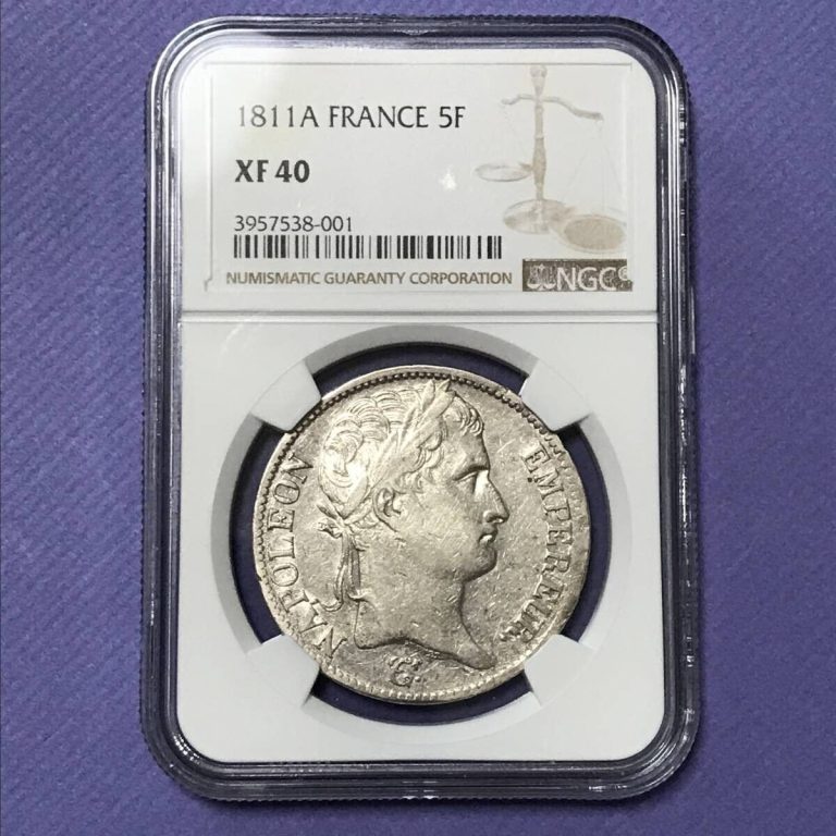 Read more about the article 1811 A FRANCE 5 FRANCS Silver Coin Napoleon NGC AU DETAILS From Japan  F/S