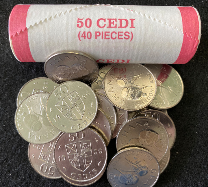 Read more about the article Ghana 50 Cedis KM31 40 Coins Roll World Coins