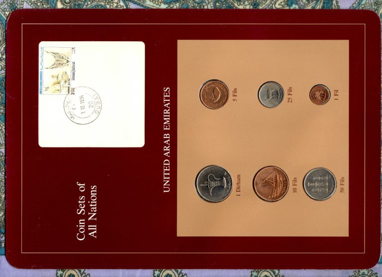 Read more about the article Coin Sets of All Nations UAE United Arab Emirates UNC 1989 but 1 Fil 1988