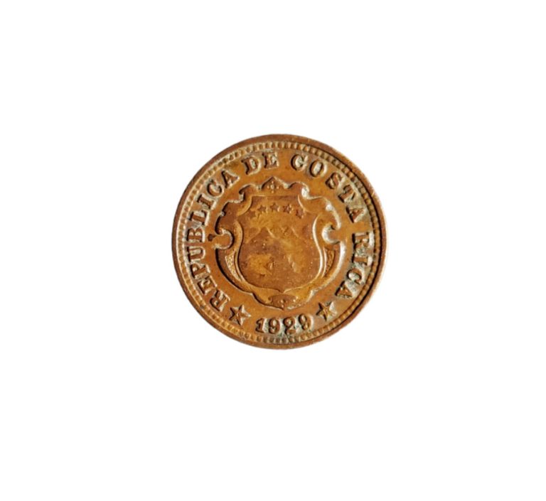 Read more about the article 1929 COSTA RICA 5 CENTIMOS SCARCE COIN AU+ RED/BROWN