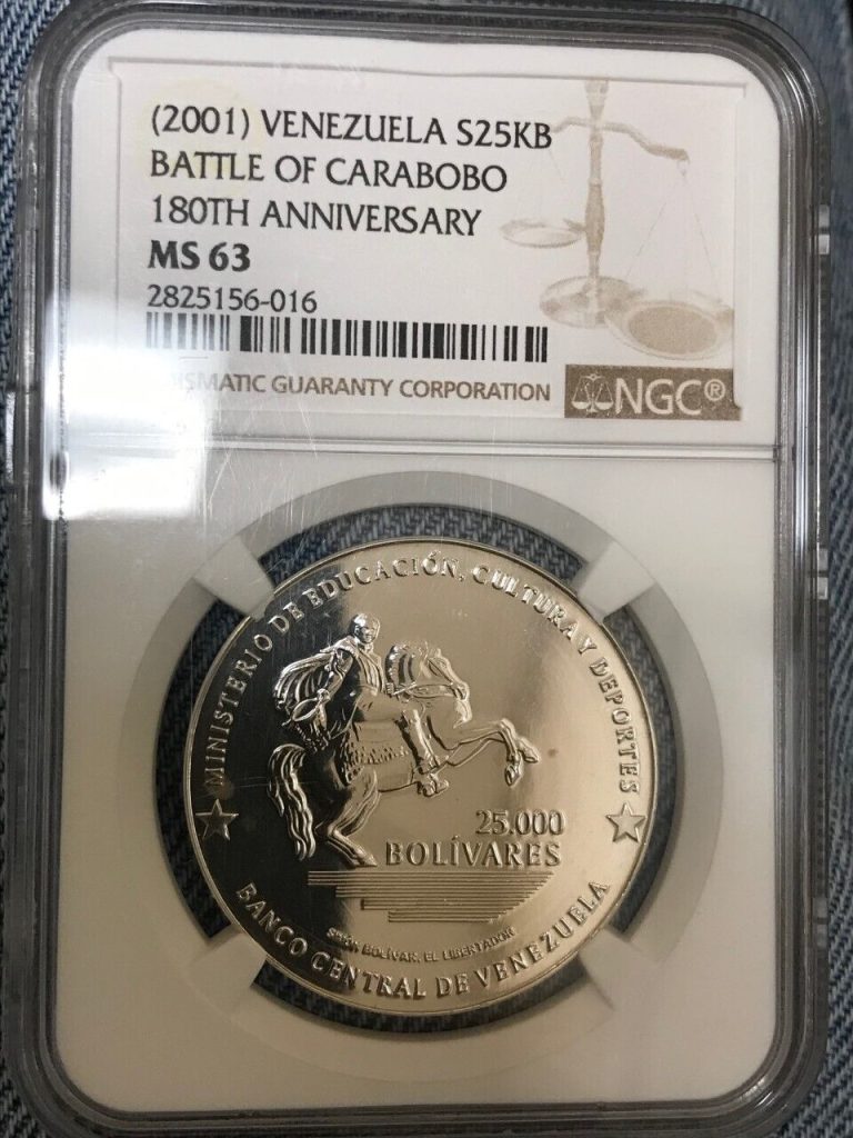 Read more about the article VENEZUELA   2001 –  BATTLE OF CARABOBO 180 ANNIVERSARY – MS63