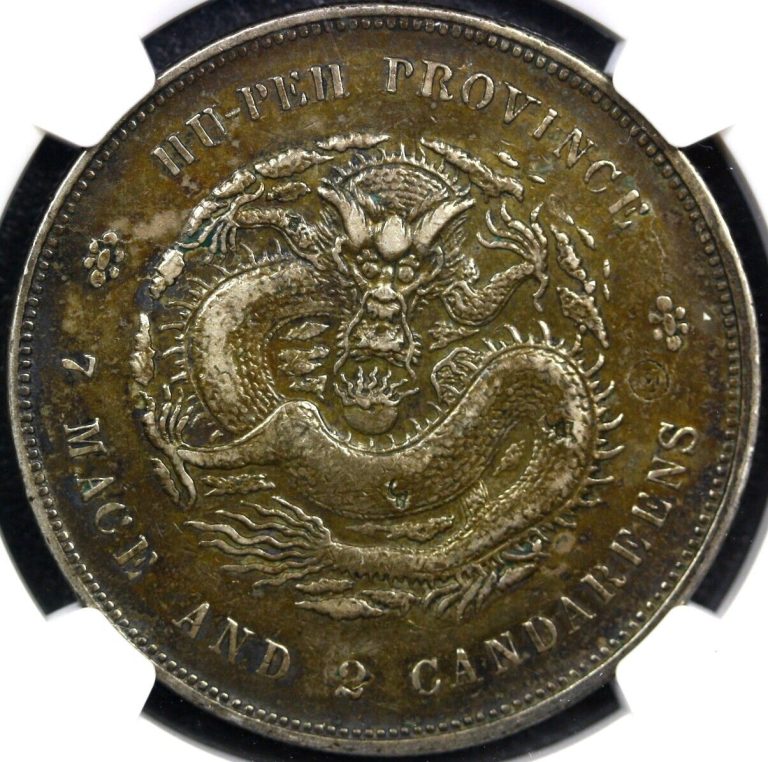 Read more about the article 1895-1907 China Hupeh Silver Dollar Dragon Coin LM-182 NGC XF Details