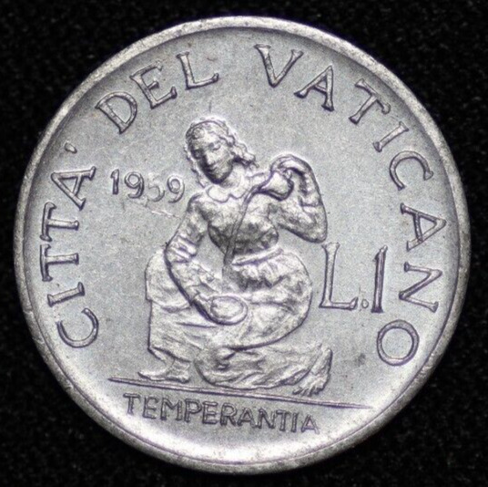 Read more about the article VATICAN CITY ~ 1959 ~ Lira ~ Quality World Coin ☘️ W-#50 ☘️