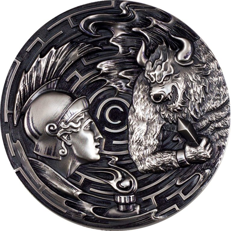 Read more about the article 2021 THESEUS and MINOTAUR Evil Within 3 oz silver coin Palau