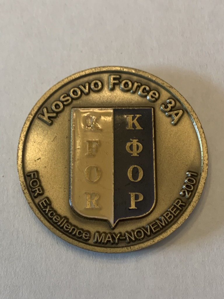 Read more about the article Kosovo Force 3A for Excellence 3rd Battalion 69th Armo Challenge Coin VGUC