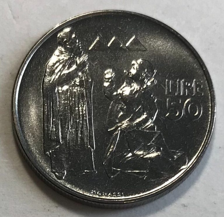 Read more about the article San Marino 50 Lire 1972 – St. Marinus Baptizing Felicissima – Uncirculated