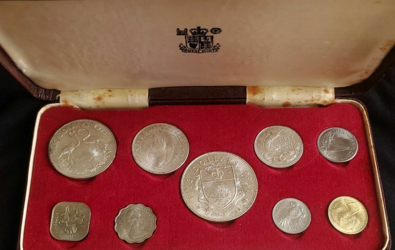 Read more about the article 1966 BAHAMAS – OFFICIAL MINT SET (9) w/ 4 SILVER – ROYAL MINT w/ COA – 3 Oz ASW