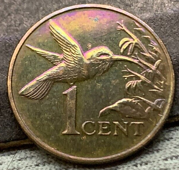 Read more about the article 2012 Trinidad and Tobago 1 Cent Coin  Toned Colorful   #K2406