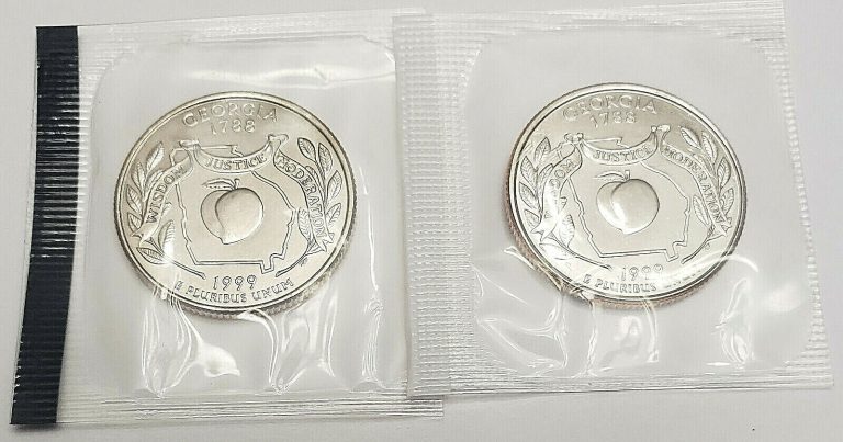 Read more about the article 1999 P and D Georgia Quarter Set (2 Coins)  *MINT CELLO*  **FREE SHIPPING**