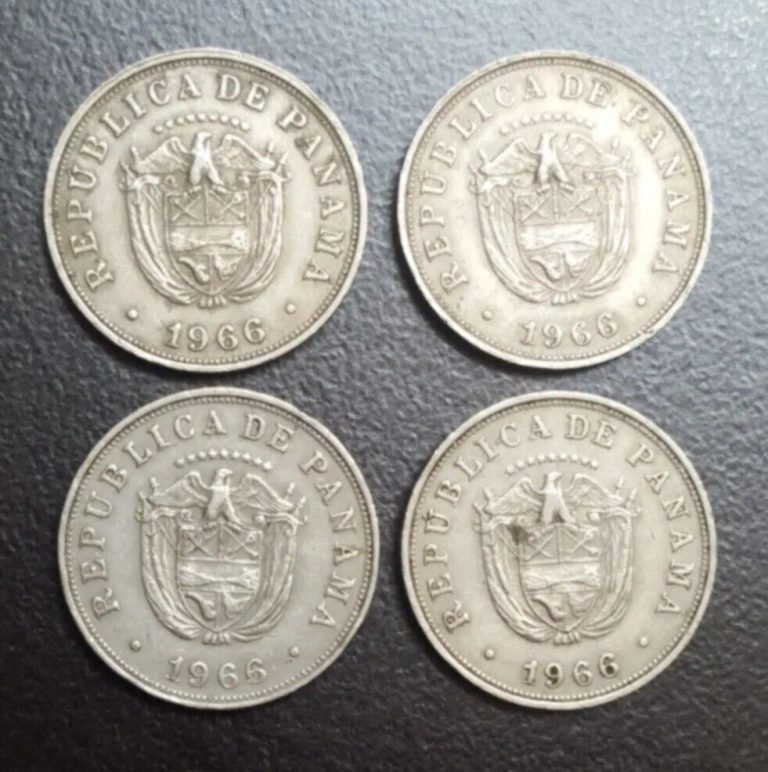 Read more about the article 1966 PANAMA 5 CENTESIMOS LOT OF 4 XF WORLD VINTAGE COINS KM 23.2