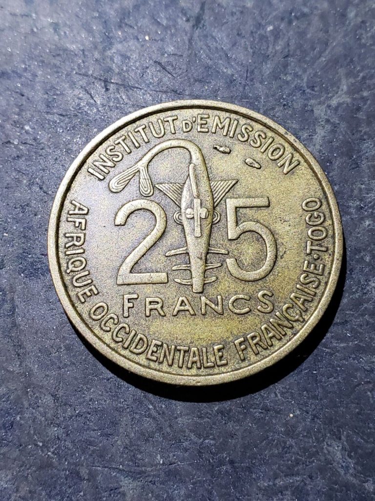 Read more about the article 1957 French West Africa 25 CFA Francs (Togo) Coin  #feb52