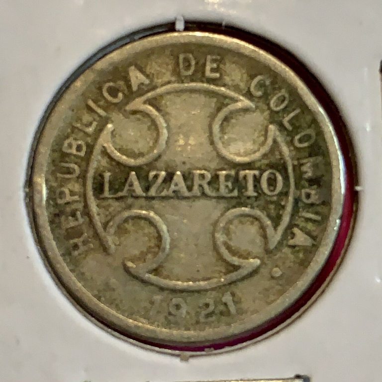 Read more about the article Columbia Lazareto Leper Colony 2 Centavos 1921 Coin