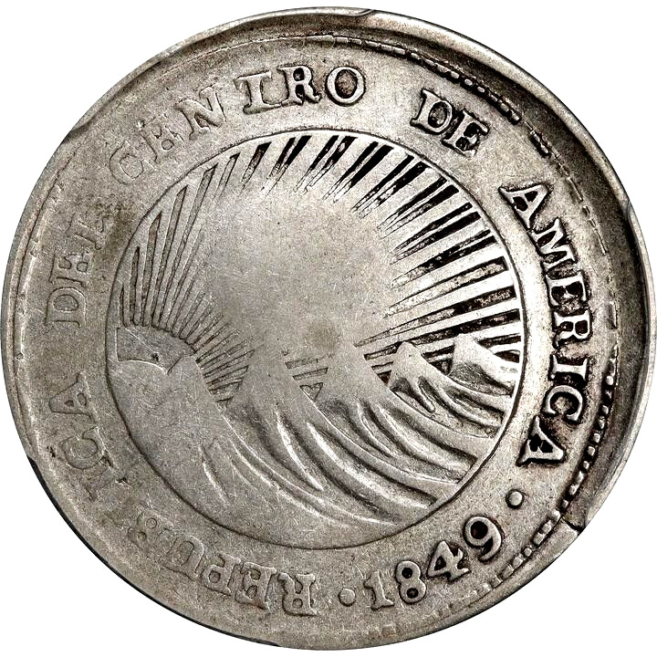 Read more about the article 1849 Costa Rica 2 Reale Type VII Countermark Central American Republic PCGS VF25
