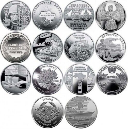 Read more about the article UKRAINE FULL SET 2022 Ukrainian-russian war 14 coins  (Army  Navy  Air  Special)