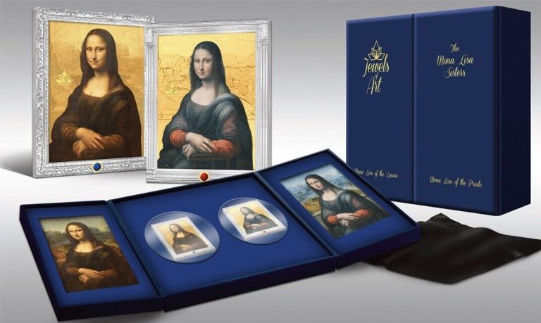 Read more about the article Fiji 2012 2×10$ Jewels of Art MONA LISA SIBLINGS Sisters Silver Gilded Coin Set