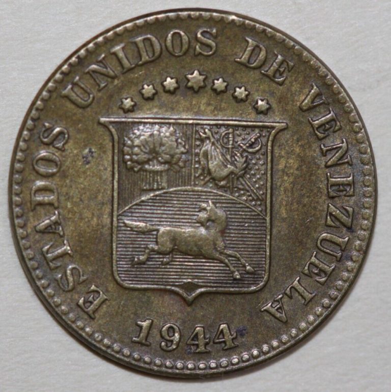 Read more about the article 1944   Venezuela   5 Centimos   National Arms  19mm