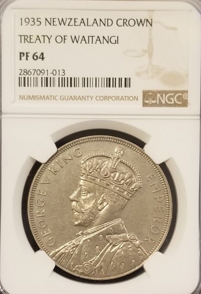 Read more about the article New Zealand 1935 Crown Extremely Rare Gem Proof NGC Pf 64PQ Mintage 468 coins
