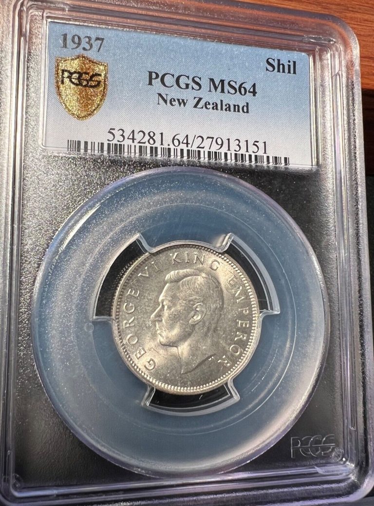 Read more about the article New Zealand 1937  Shilling. PCGS MS64