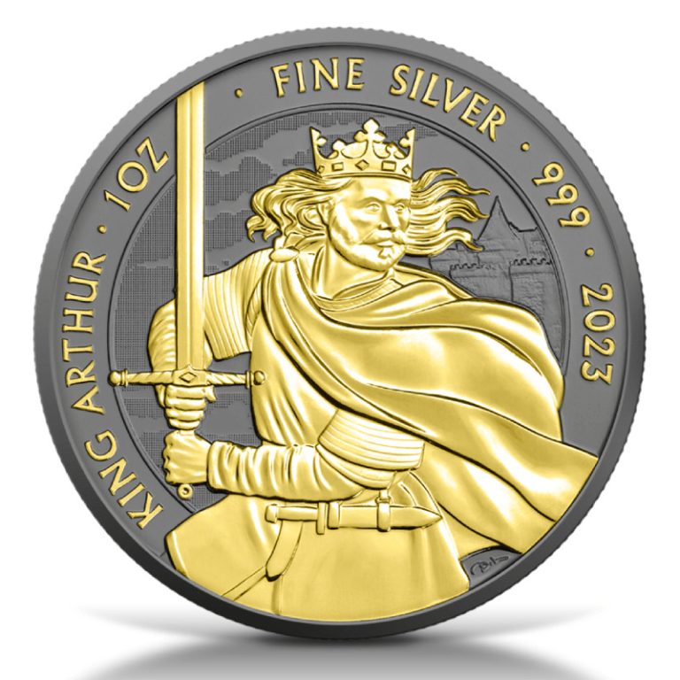 Read more about the article 2023 United Kingdom King Arthur 1oz Silver Coin w/Gold and Ruthenium Plating