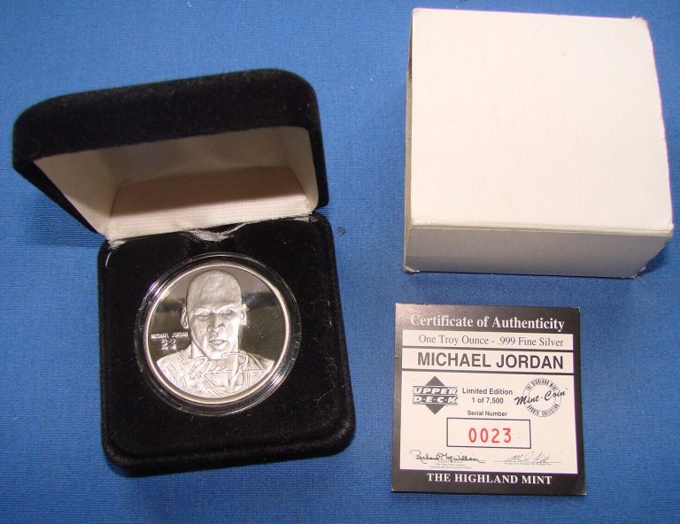 Read more about the article *ULTRA RARE #23 HIGHLAND MINT MICHAEL JORDAN SILVER COIN – JORDAN’S 23 NUMBER!*