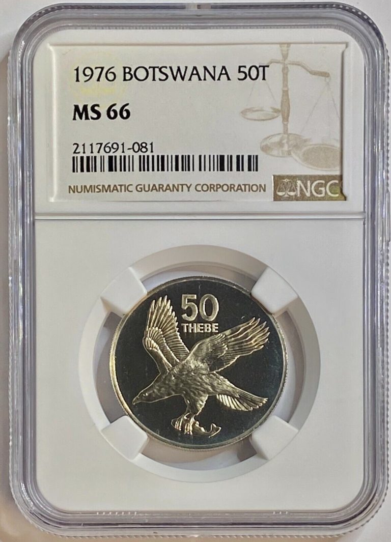 Read more about the article 1976 BOTSWANA 50 THEBE NGC MS 66 FINEST KNOWN WORLDWIDE