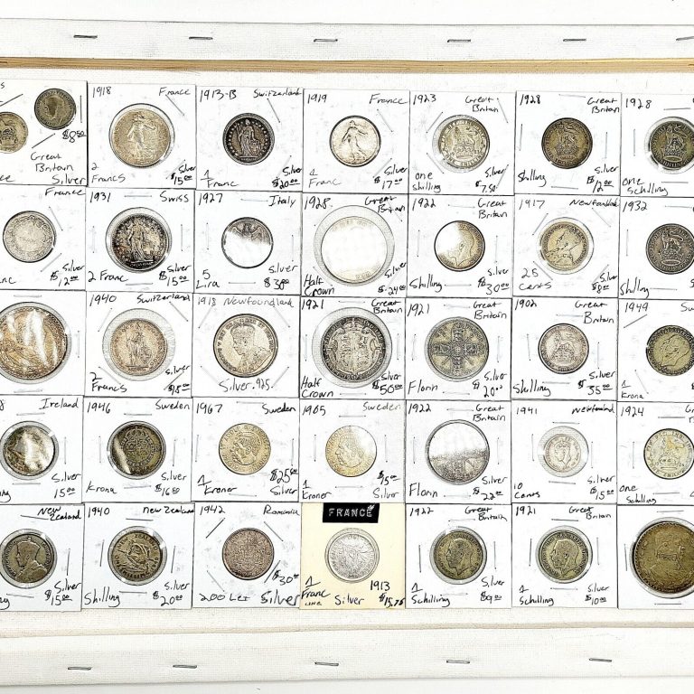 Read more about the article (36) All Silver World Coins lot Rare Good Dates NO RESERVE See Pics Sweden Swiss