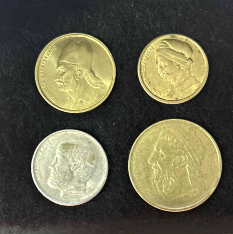 Read more about the article Greece 1976 – 1992 Lot of 4 Coins 1 2 5 and 50 Drachmai