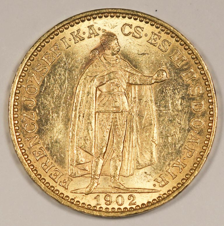 Read more about the article Hungary 1902 KB 20 Korona 6.775 gram Gold Coin GEM BU KM#486 0.1960 Oz AGW