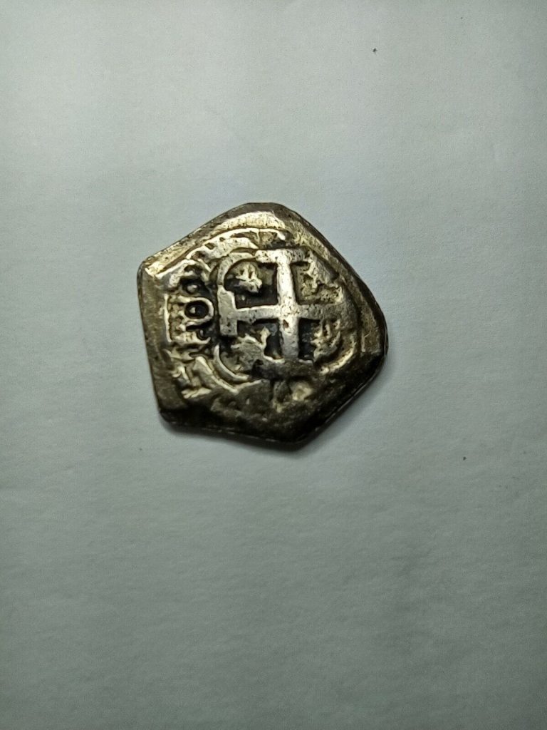 Read more about the article Pewter 4 reales Spanish colonial silver 1753 Potosi Mint Cob Coin Read Descript