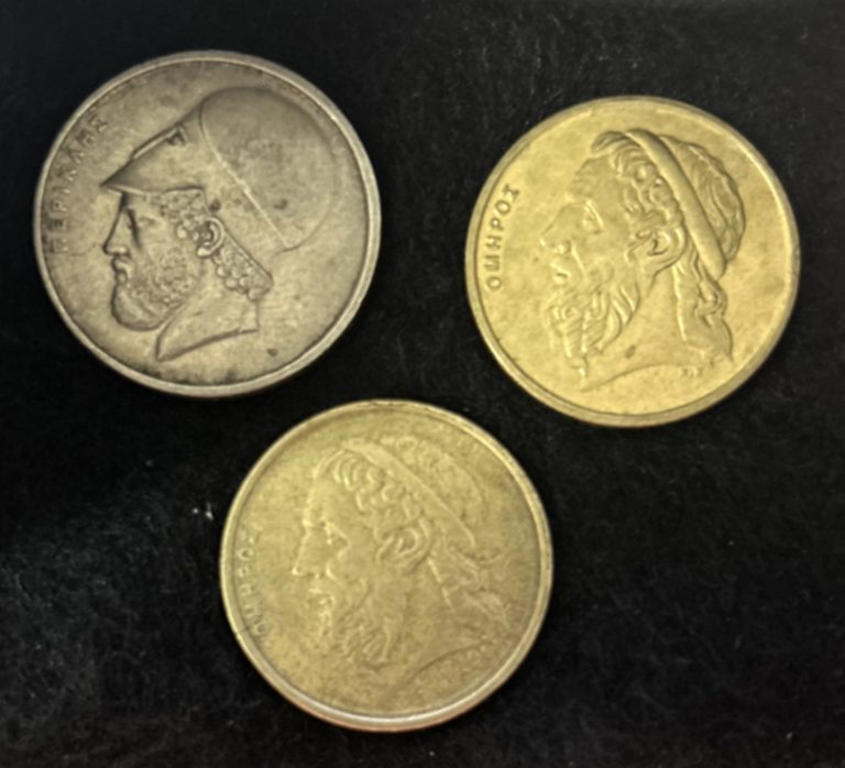 Read more about the article Greece 1980 – 1990 Lot of 3 Coins 20 and 50 Drachmai