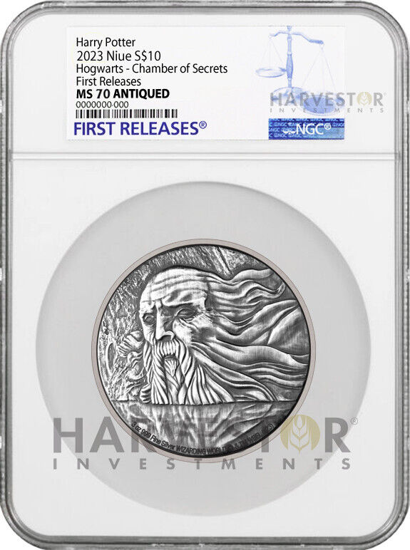 Read more about the article HARRY POTTER – HOGWARTS – CHAMBER OF SECRETS – 3 OZ. SILVER COIN – NGC PF70 FR