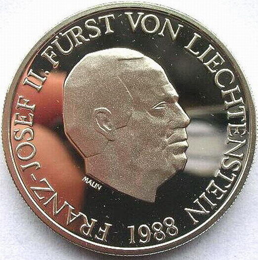 Read more about the article Liechtenstein 1988 Josef II 10 Frank Silver Coin Proof