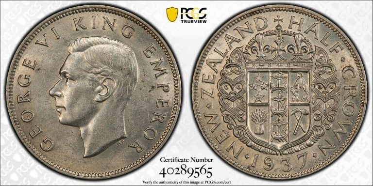 Read more about the article New Zealand 1937 1/2 Crown PCGS AU58 PC1102 combine shipping
