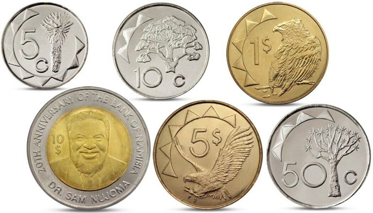 Read more about the article NAMIBIA 6 COINS SET 5 – 50 CENTS  1  5  10 DOLLARS FALCON BIMETAL 2010 2015 UNC