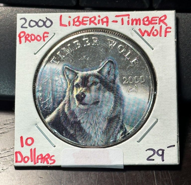 Read more about the article 2000 Timber Wolf $10 Republic of Liberia Colorized Coin