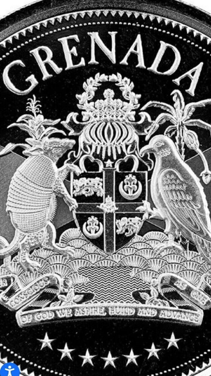 Read more about the article 2021 Grenada COAT OF ARMS $2 silver BU coin .999 fine silver