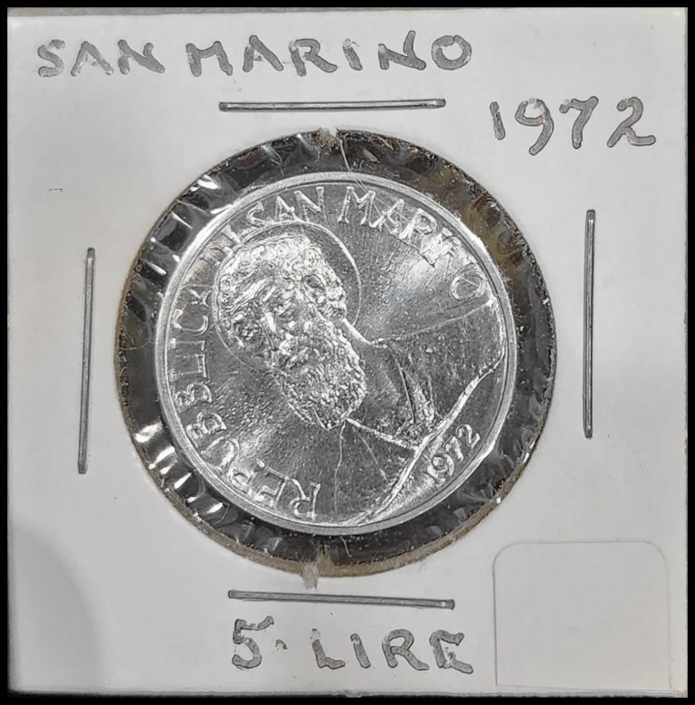 Read more about the article 1972 San Marino 5 Lire Maternity Series Aluminum Uncirculated Coin