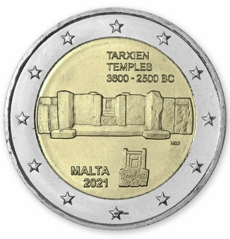 Read more about the article 2021 Malta € 2 Euro UNC Uncirculated Coin UNESCO World Heritage: Tarxien Temples