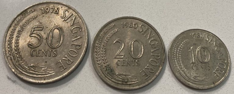 Read more about the article Singapore 1978 50 Cent  1980 20 Cent and 1981 10 Cent Coins