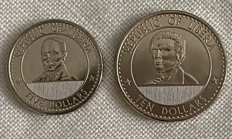 Read more about the article *NEW**LIBERIA_5 + $10 2022_NEW CIRCULATION COINS_NEW COINS_UNC_LOSE
