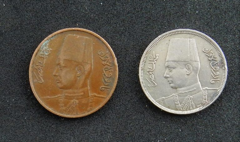 Read more about the article Egypt 10 Piastres 1938  5 Piastres 1941. King Farouk