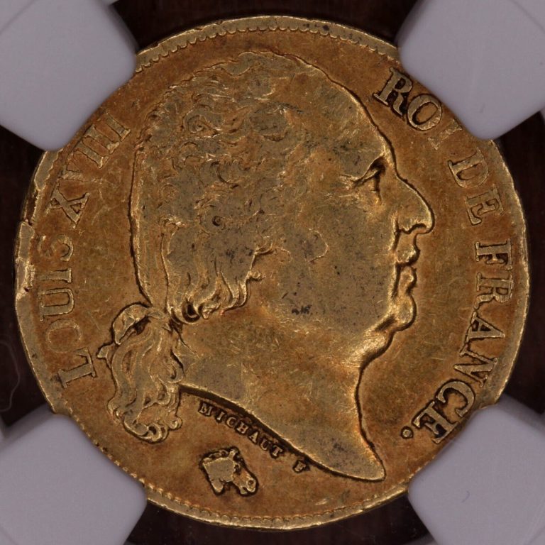 Read more about the article 1818 France Gold 20 Francs King Louis XVIII – NGC XF-40 Extremely Fine  Toned