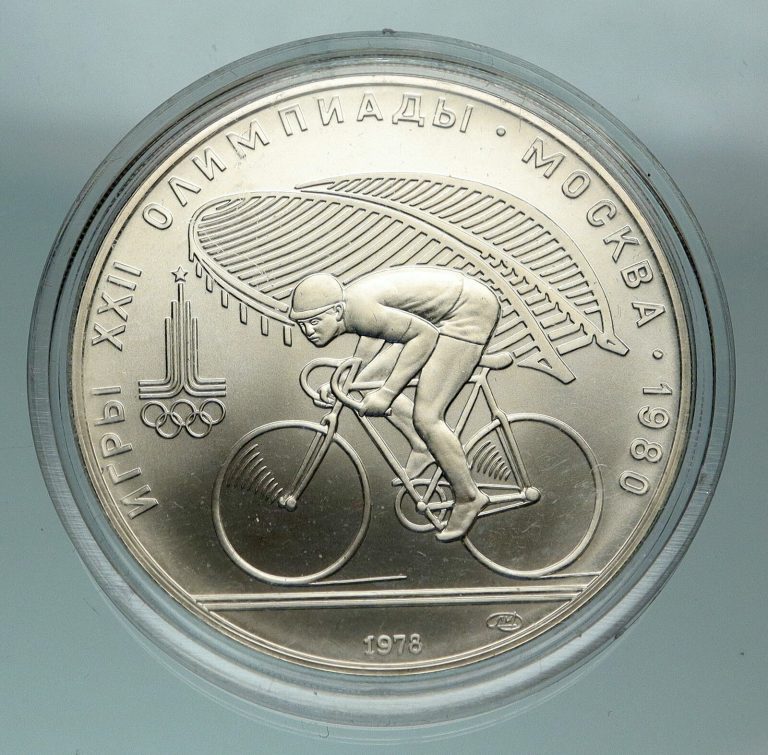 Read more about the article 1980 MOSCOW Summer Olympics 1978 VINTAGE CYCLING Silver 10 Roubles Coin i84727