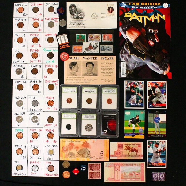 Read more about the article Large Estate Lot Coin Collection Batman Comic Book + Baseball Cards 1