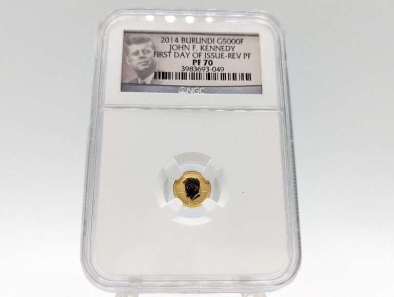 Read more about the article 2014 NGC PF70 Burundi G5000F **JFK Commemorative Reverse Proof .9999 Gold Coin**