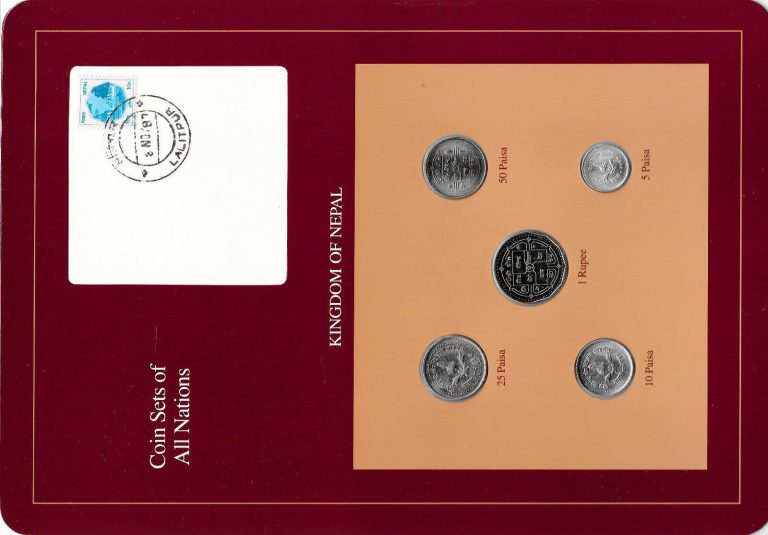 Read more about the article Coin Sets of All Nations Nepal w/card all 1988 UNC but 10 Paisa 1987 Pink